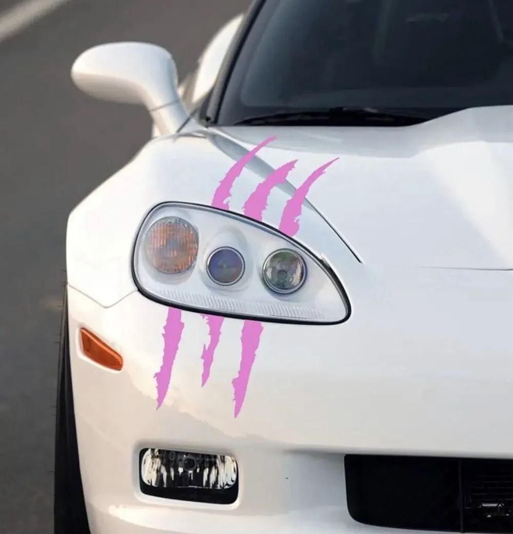 Pink Claw Scratch Graphic Universal Car Truck SUV Decal Monster Vinyl Sticker